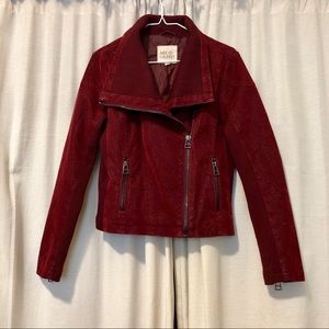 HP🎉 Wine suede-like Moto Jacket